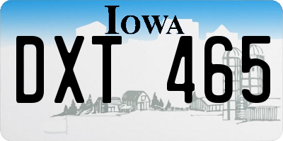 IA license plate DXT465