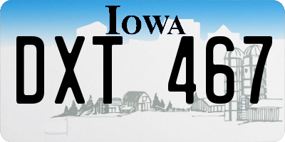 IA license plate DXT467