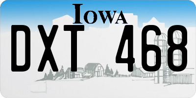 IA license plate DXT468