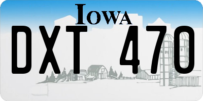 IA license plate DXT470