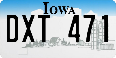 IA license plate DXT471