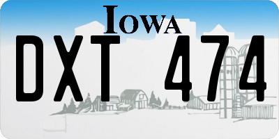 IA license plate DXT474