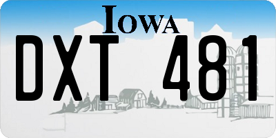 IA license plate DXT481