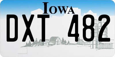 IA license plate DXT482