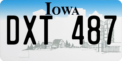 IA license plate DXT487