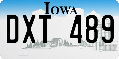 IA license plate DXT489