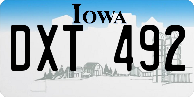 IA license plate DXT492