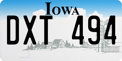 IA license plate DXT494