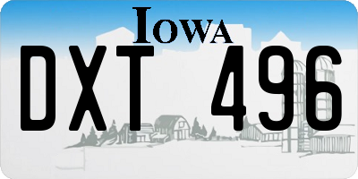 IA license plate DXT496