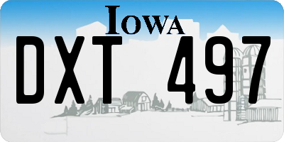 IA license plate DXT497