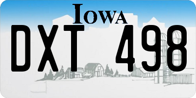 IA license plate DXT498