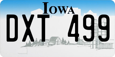 IA license plate DXT499
