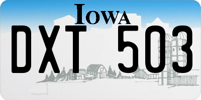 IA license plate DXT503