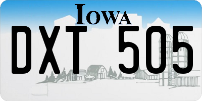 IA license plate DXT505