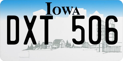 IA license plate DXT506