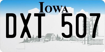 IA license plate DXT507