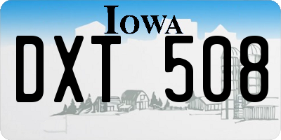 IA license plate DXT508