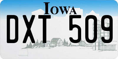 IA license plate DXT509