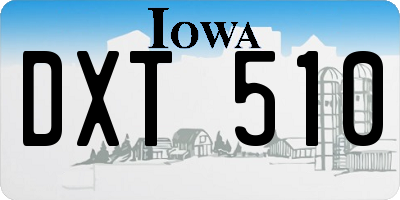 IA license plate DXT510