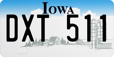 IA license plate DXT511