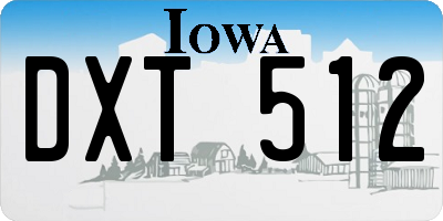IA license plate DXT512