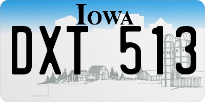 IA license plate DXT513