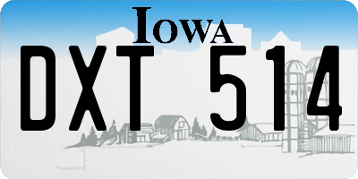 IA license plate DXT514