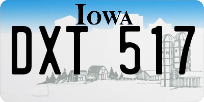 IA license plate DXT517