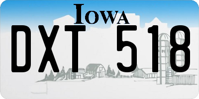 IA license plate DXT518