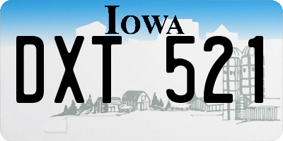 IA license plate DXT521