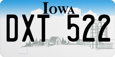 IA license plate DXT522