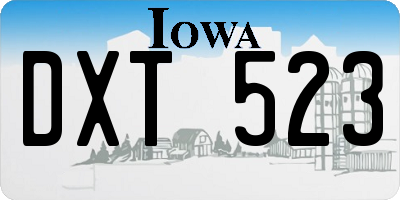 IA license plate DXT523