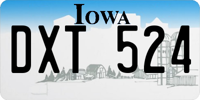 IA license plate DXT524