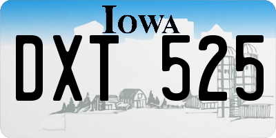 IA license plate DXT525