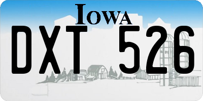 IA license plate DXT526