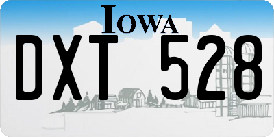 IA license plate DXT528