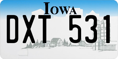 IA license plate DXT531