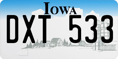 IA license plate DXT533