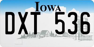 IA license plate DXT536