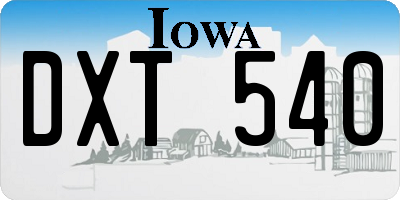 IA license plate DXT540