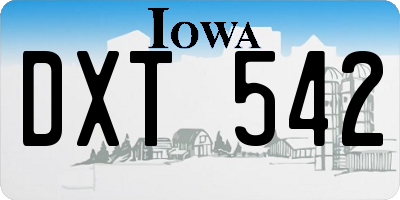 IA license plate DXT542
