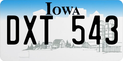 IA license plate DXT543