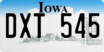 IA license plate DXT545