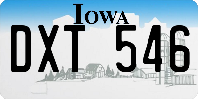 IA license plate DXT546