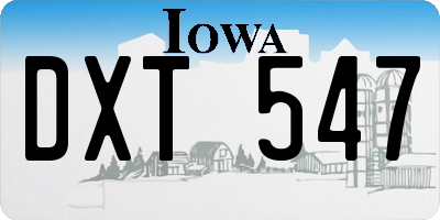 IA license plate DXT547