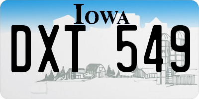 IA license plate DXT549