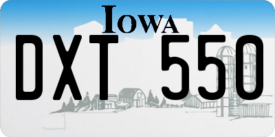 IA license plate DXT550