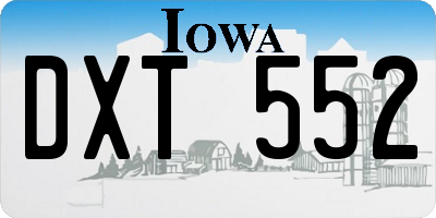 IA license plate DXT552