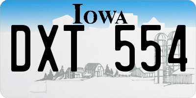 IA license plate DXT554