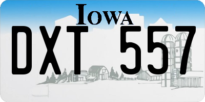 IA license plate DXT557
